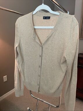 GAP Women's Beige Button-Up Cardigan